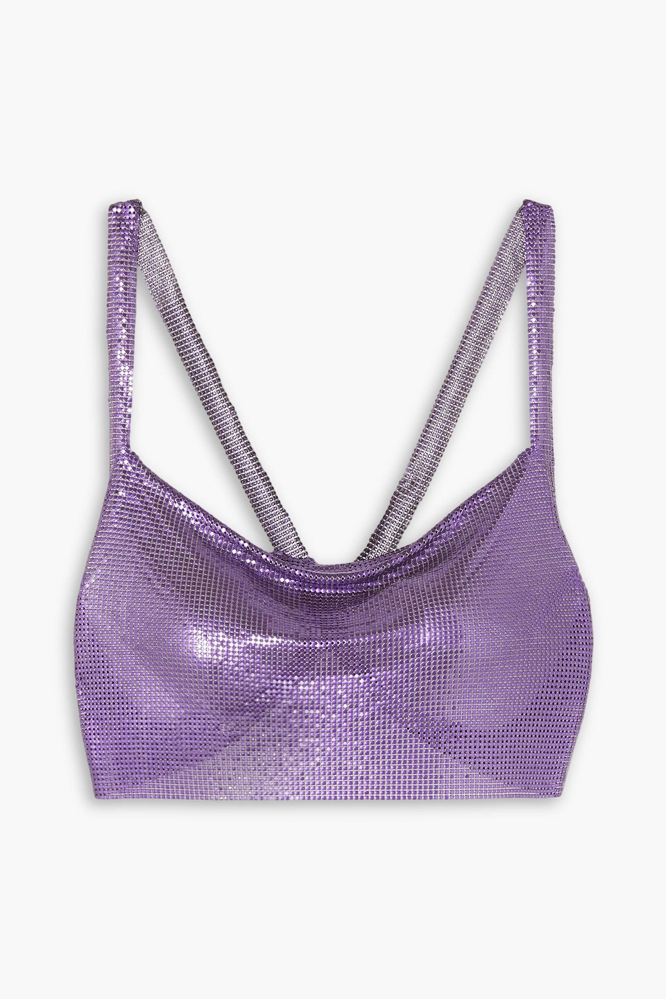 Hailey cropped draped chainmail top - Purple - S
