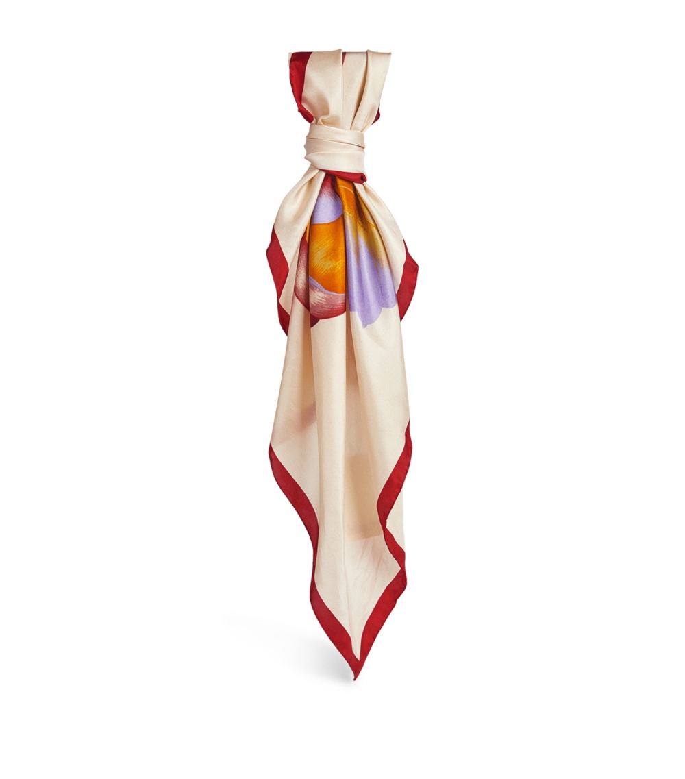 Silk Floral-Print Scarf