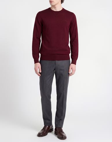 Man Sweater Burgundy Size L Polyester, Acrylic, Nylon, Merino Wool