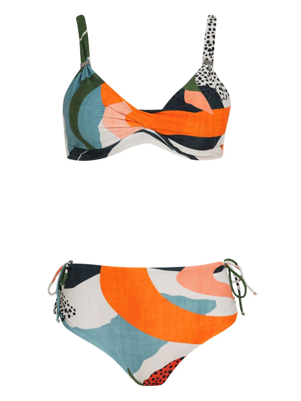 Marcela abstract-print bikini set - Orange
