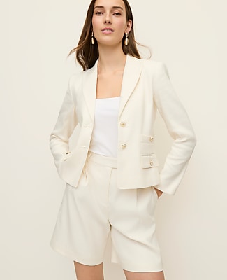 Ann Taylor The Petite Pocket Blazer in Linen Blend
