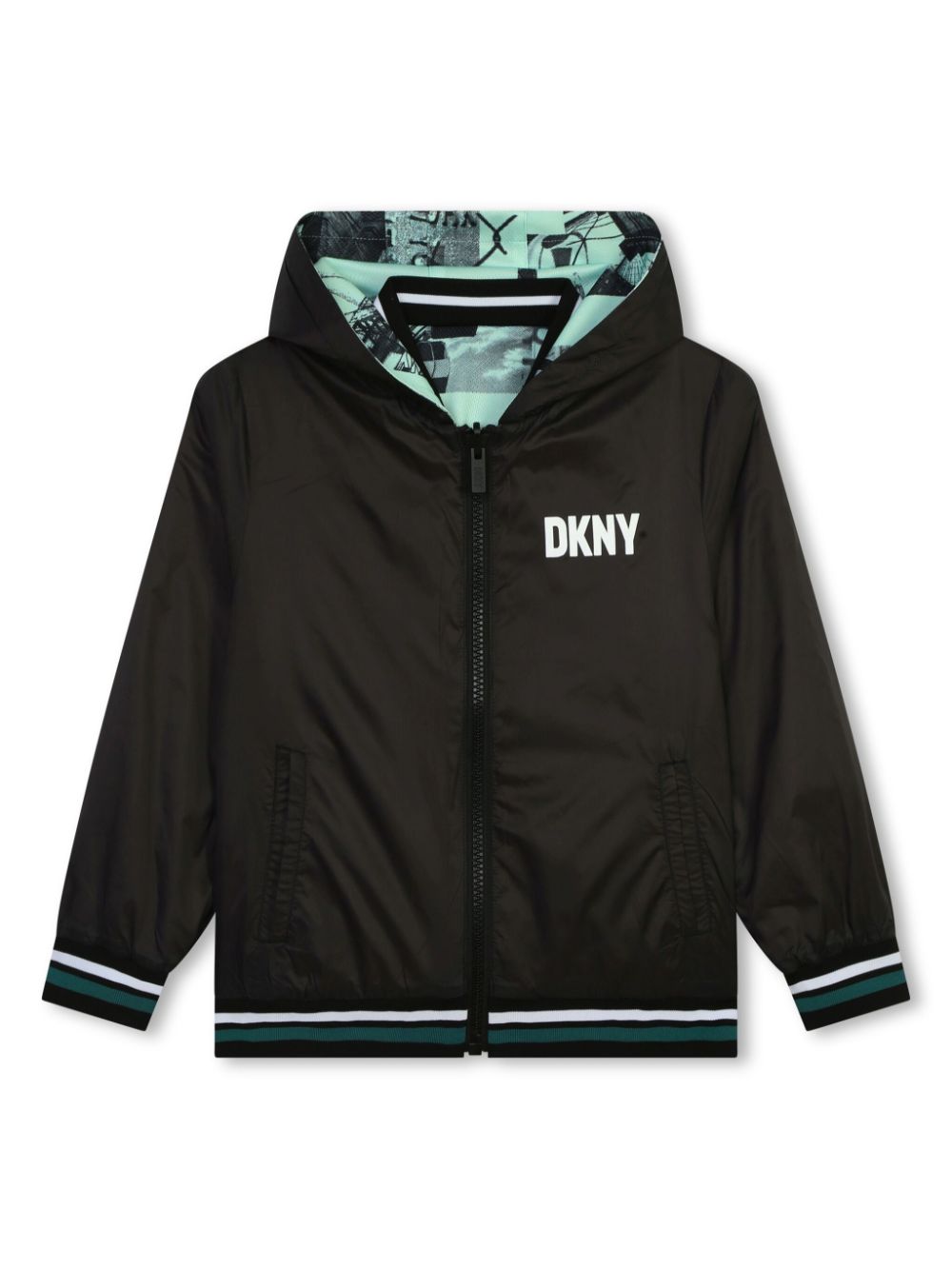 Reversible graphic-print jacket - Green
