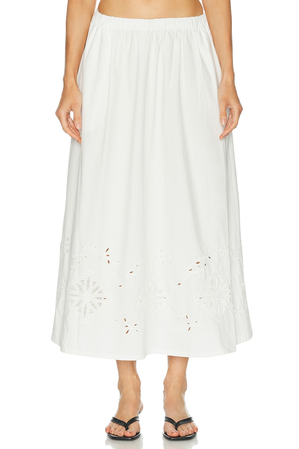 Jenni Kayne Broderie Lauren Skirt in White