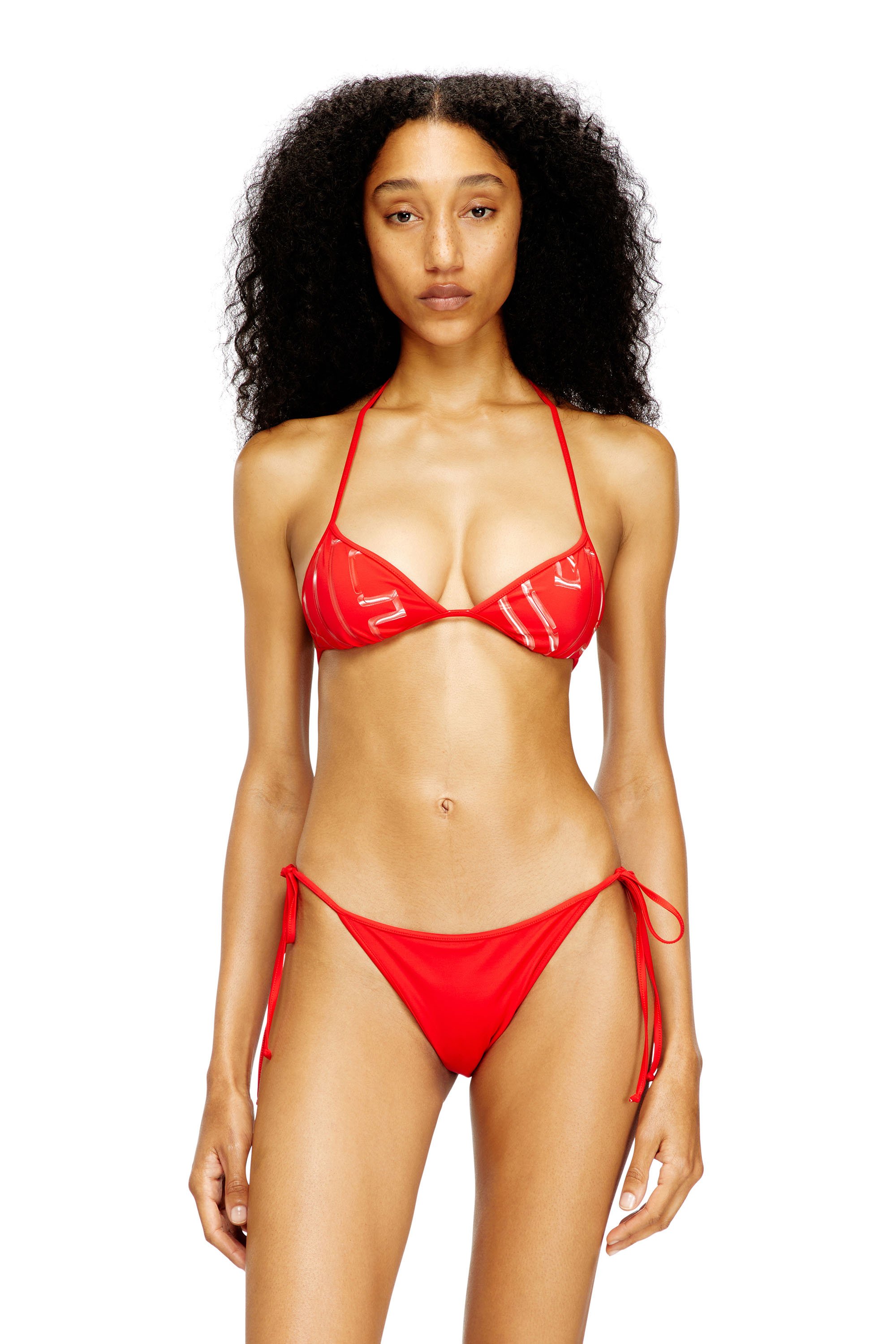 Bikini top with graphic print - Bras - Woman - Red