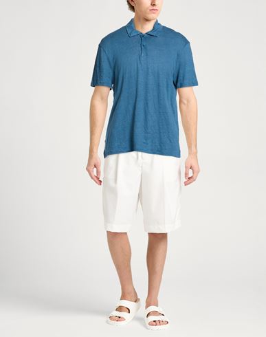 Man Polo shirt Slate blue Size XL Linen