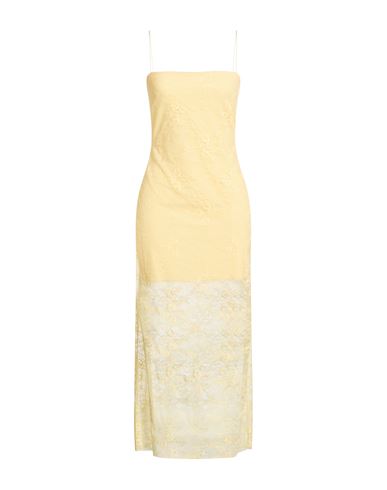 Woman Midi dress Pastel yellow Size 10 Polyester, Elastane, Nylon