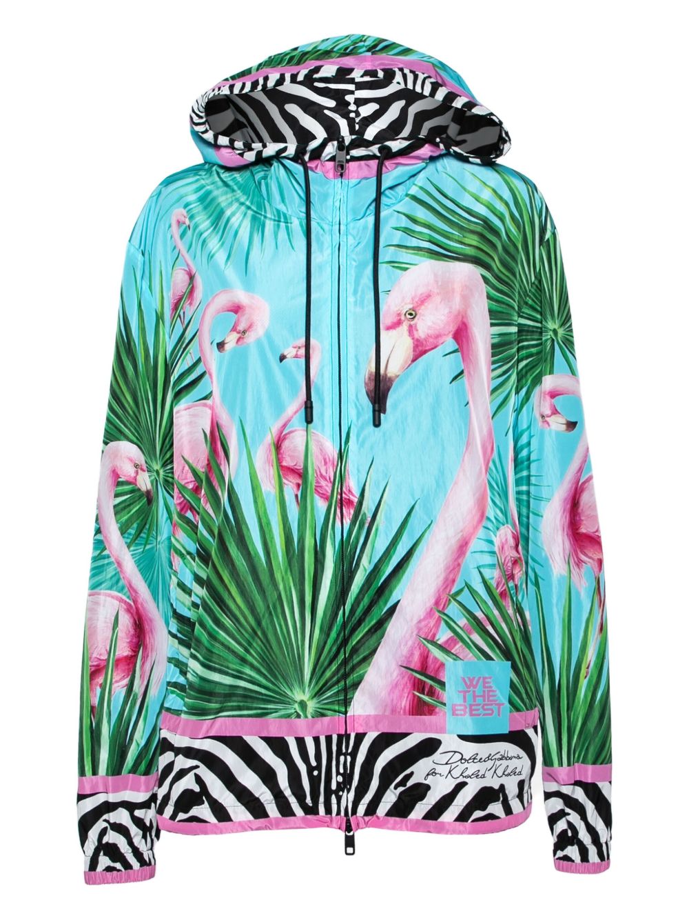 X DJ Khaled flamingo-print hoodie - Blue