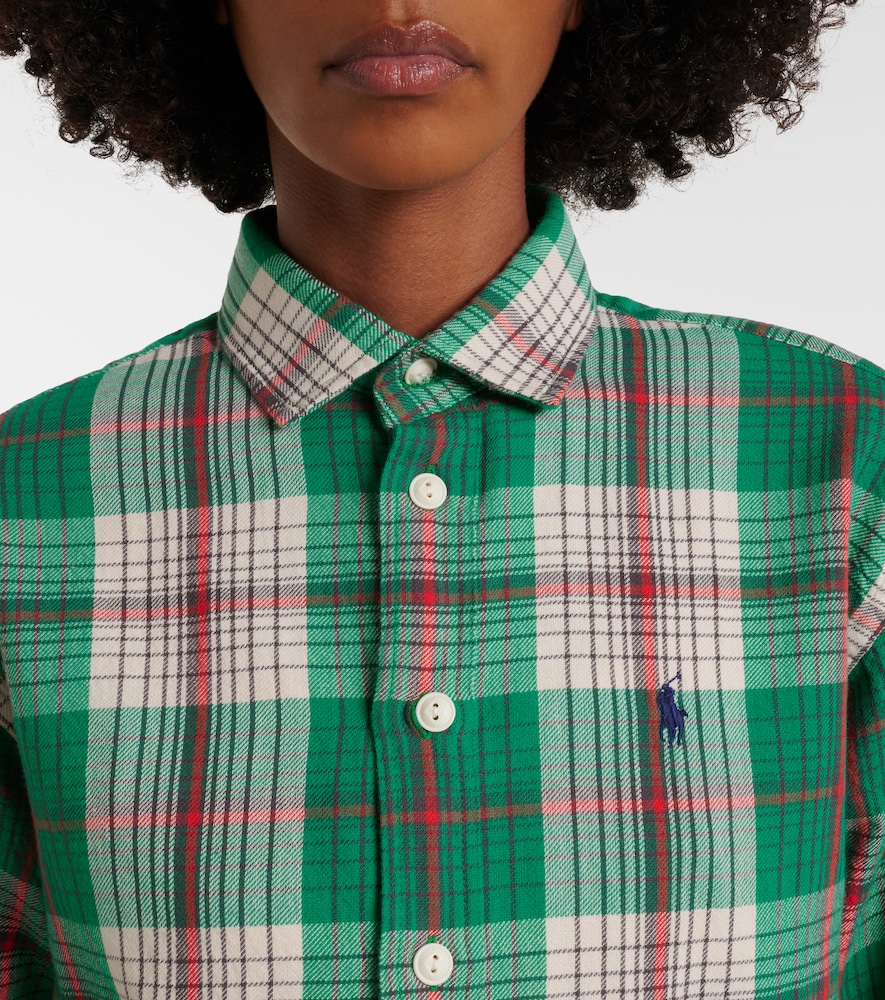 Plaid cotton twill shirt