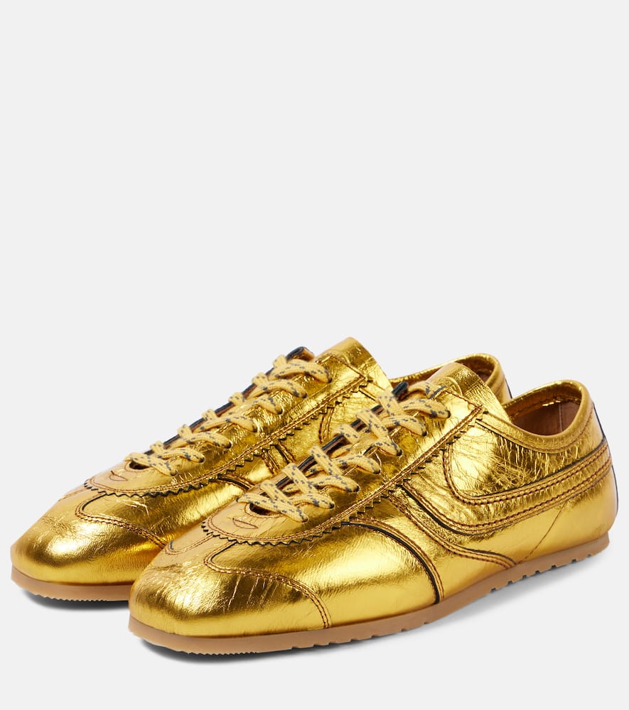 Dries Van Noten Metallic leather sneakers
