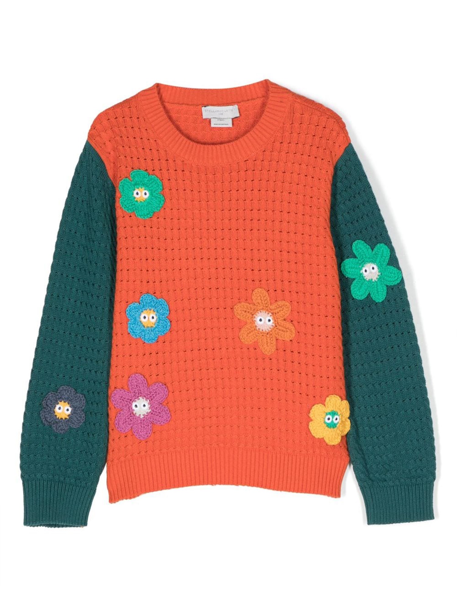 "flowers" crew neck pullover