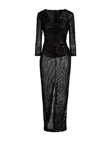 Woman Maxi dress Black Size 8 Polyester, Elastane