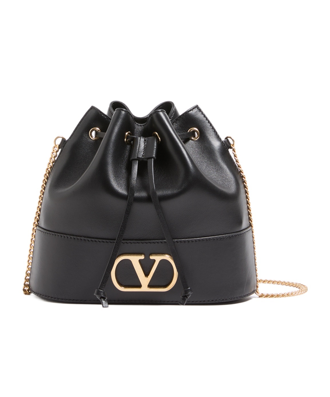 Mini VLogo signature bucket bag in nappa leather