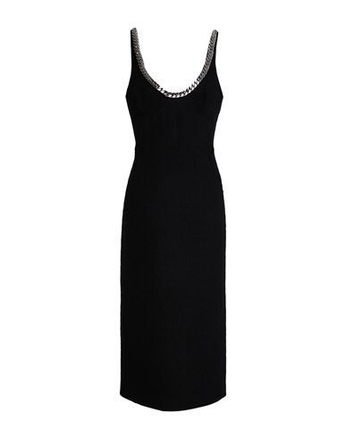 Woman Midi dress Black Size 8 Wool, Polyamide, Aluminum