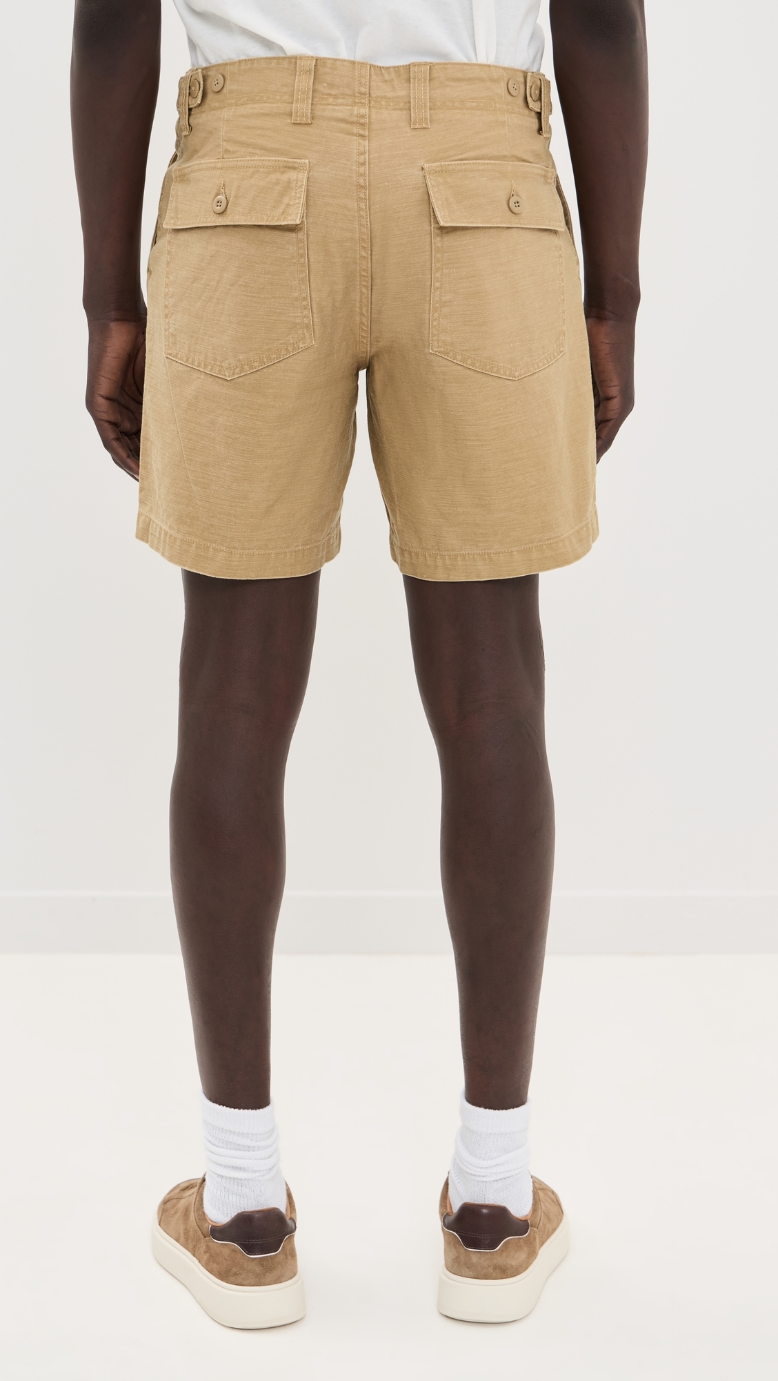 Taylor Stitch Surplus Shorts Khaki Reverse Sateen