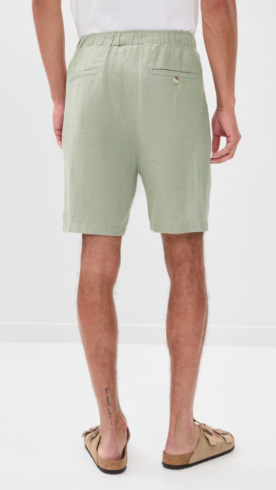 Drawstring Hemp Shorts Matcha