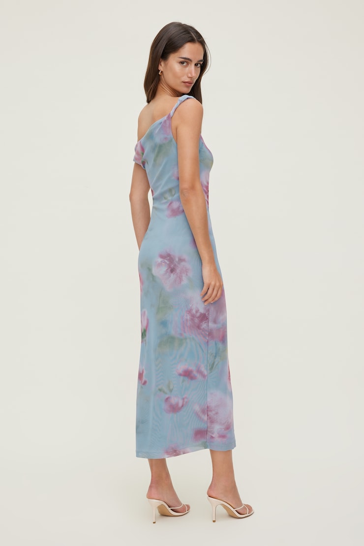 Jayde Mesh Midi Dress - Blue - Women Clothing