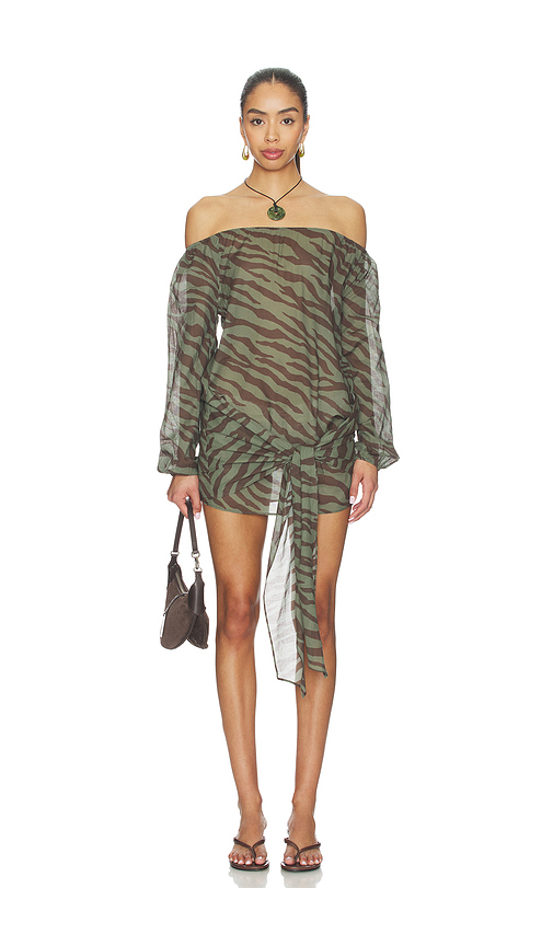 Lovewave The Neko Mini Dress in Army,Brown. XS. Also in L, M