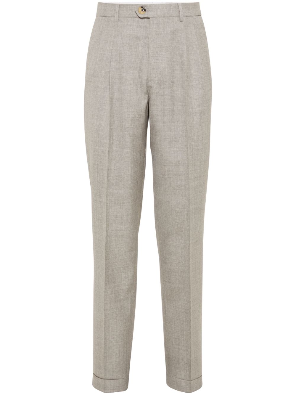 Pleat-detail tailored trousers - Neutrals