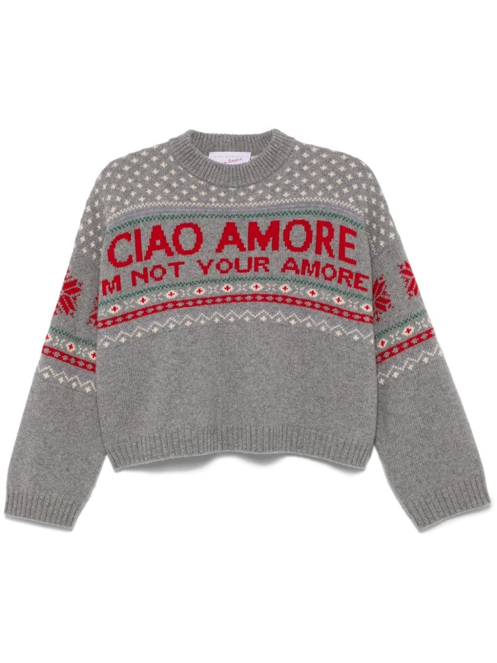 Intarsia-knit sweater - Grey