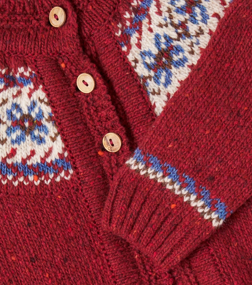 Intarsia wool-blend cardigan