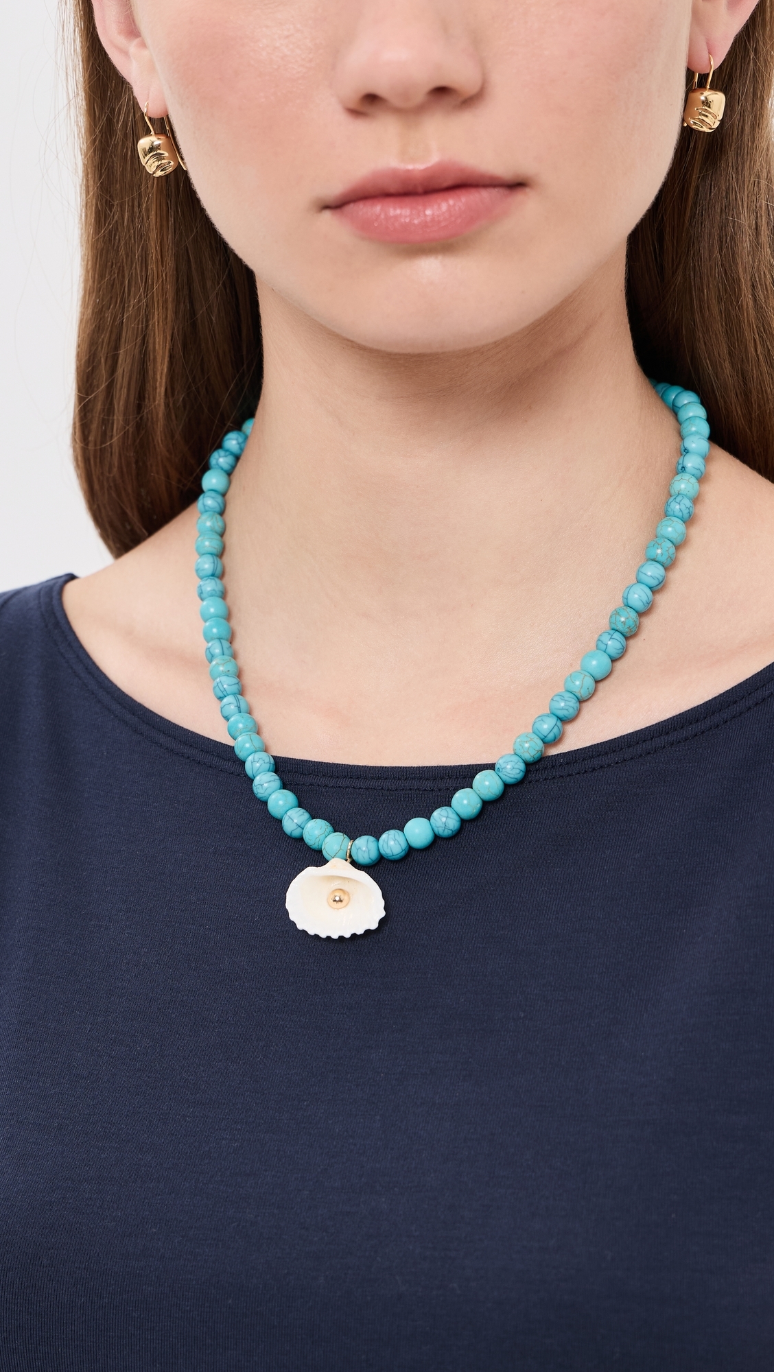 Julissa Semi-Precious Shell Necklace Turquoise One Size