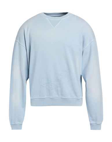 Man Sweatshirt Sky blue Size L Cotton