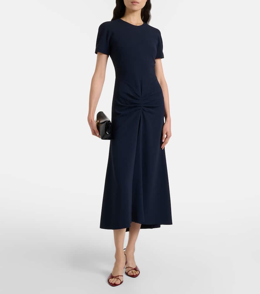 Gathered jersey midi dress