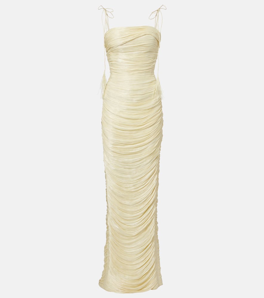 Pleated organza gown