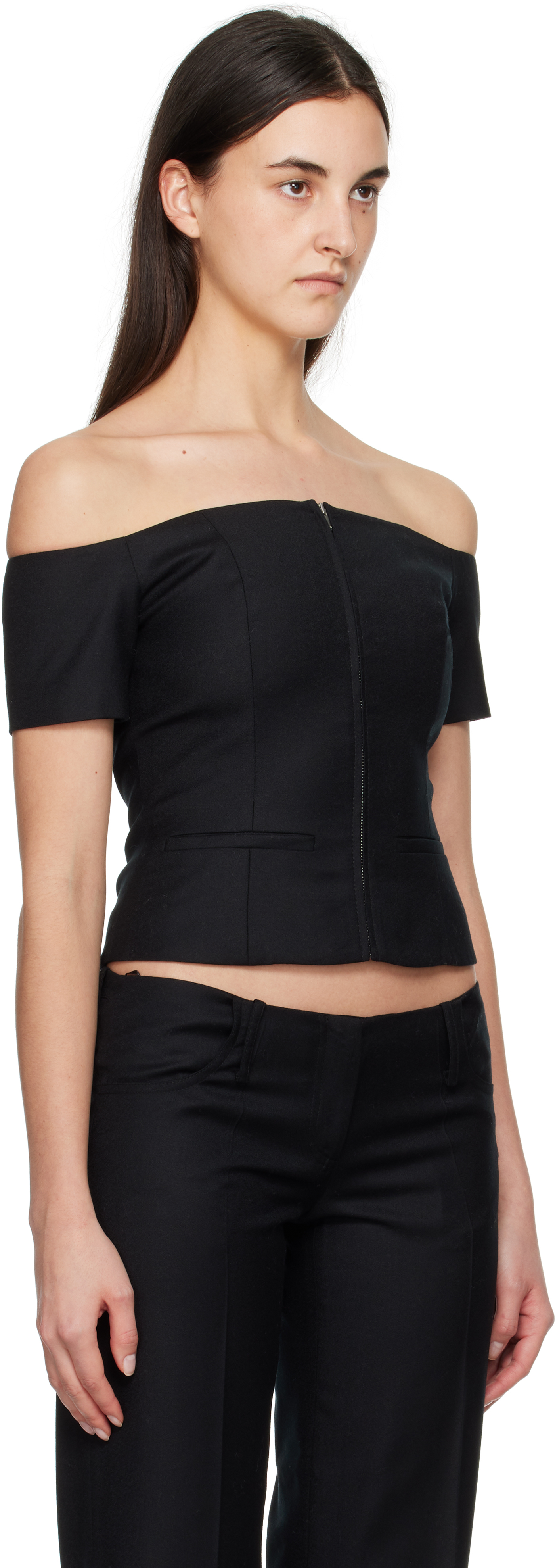 Aya Muse Black Vesta Top