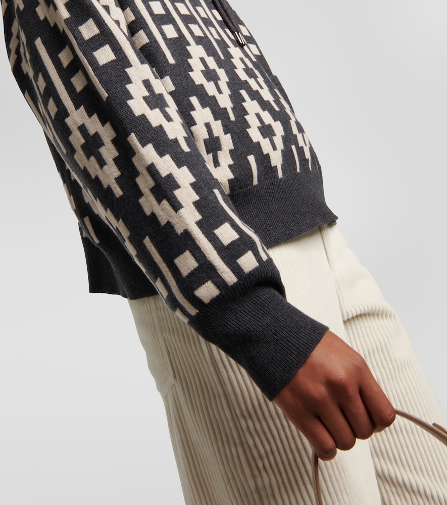 Vintage wool-blend jacquard sweater