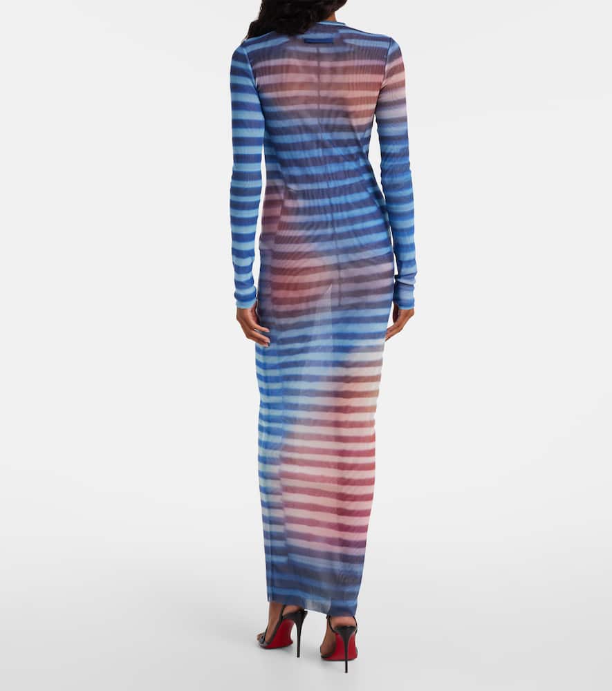 Air striped tulle maxi dress