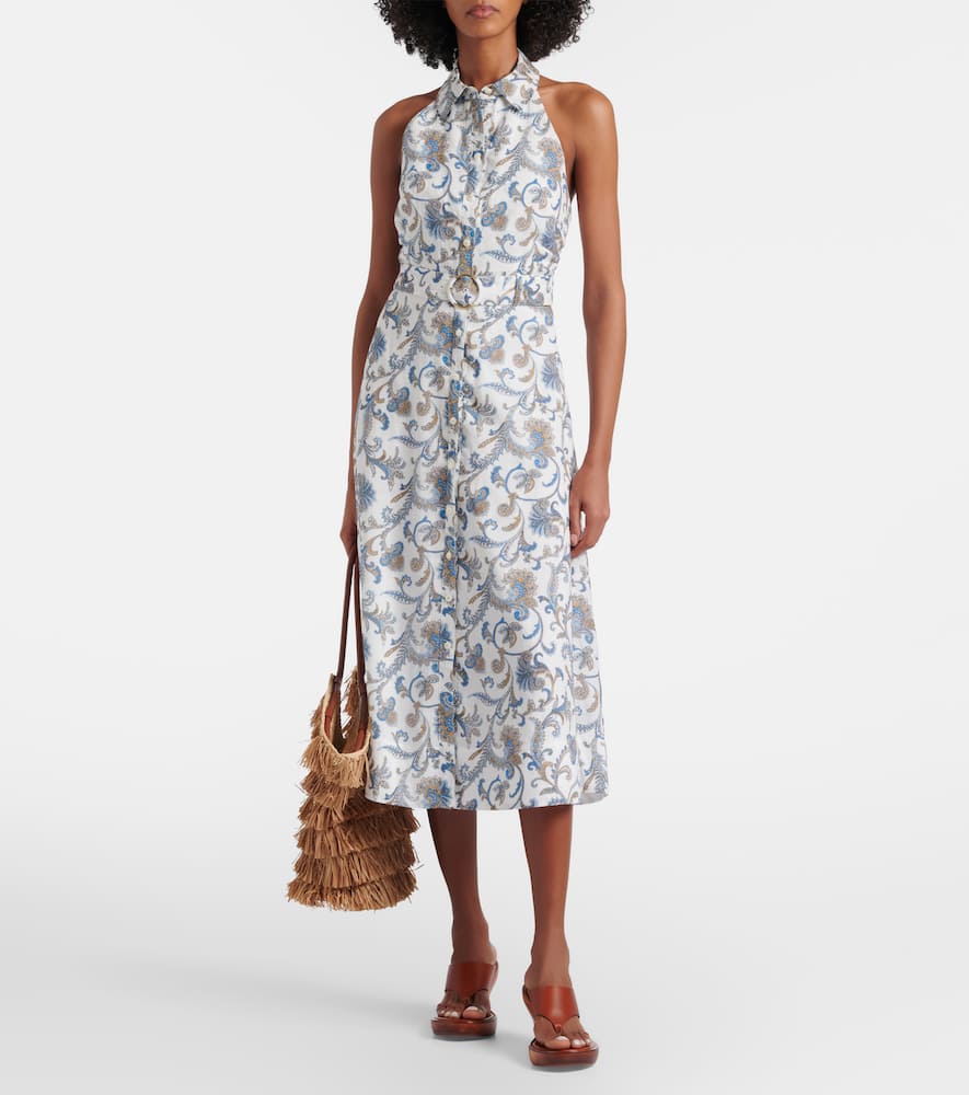 Mackey paisley ramie midi dress