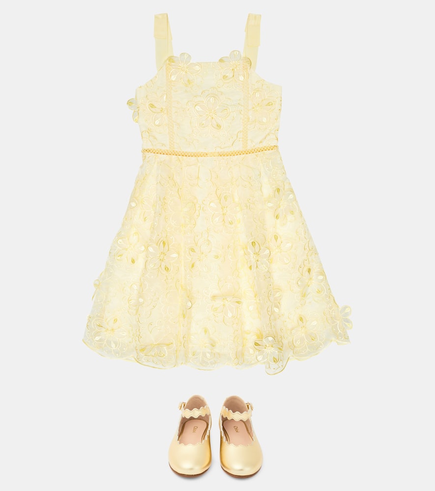 Self-Portrait Kids Floral guipure lace dress