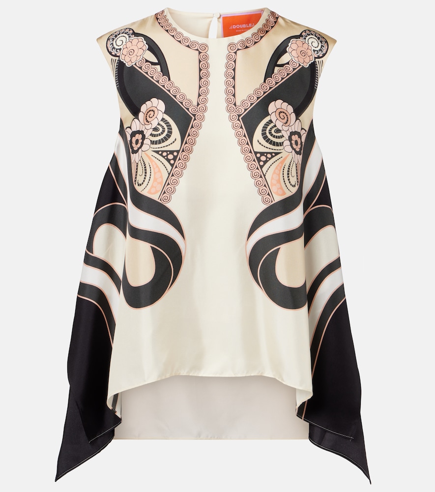San Carlo printed silk twill top