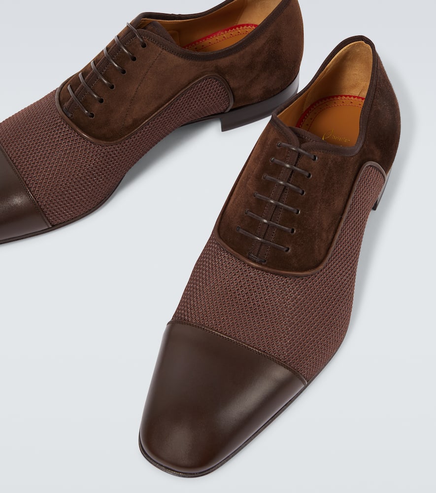 Christian Louboutin Greggo leather-trimmed suede Oxford shoes