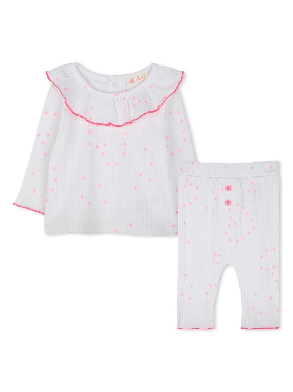 Heart-print set - White