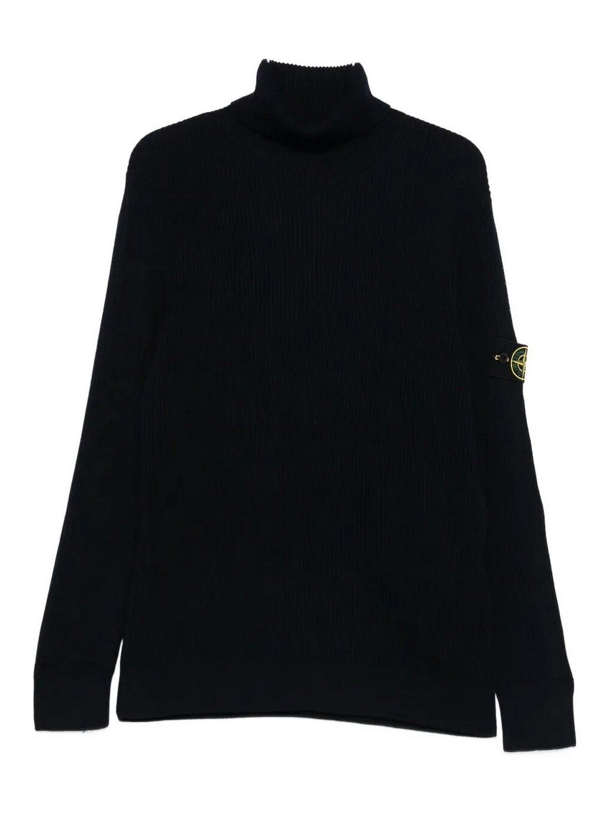 Ribbed Wool Turtleneck Pullover