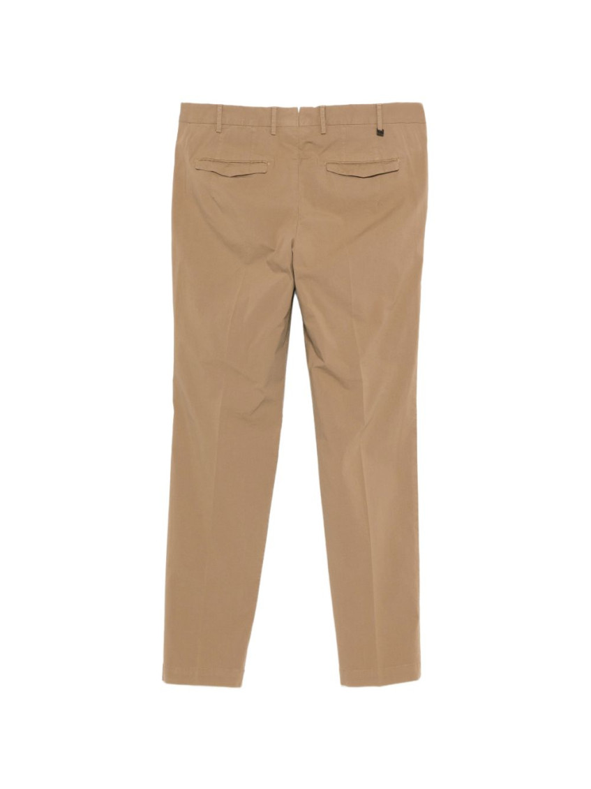 Beige Flat Front Trousers
