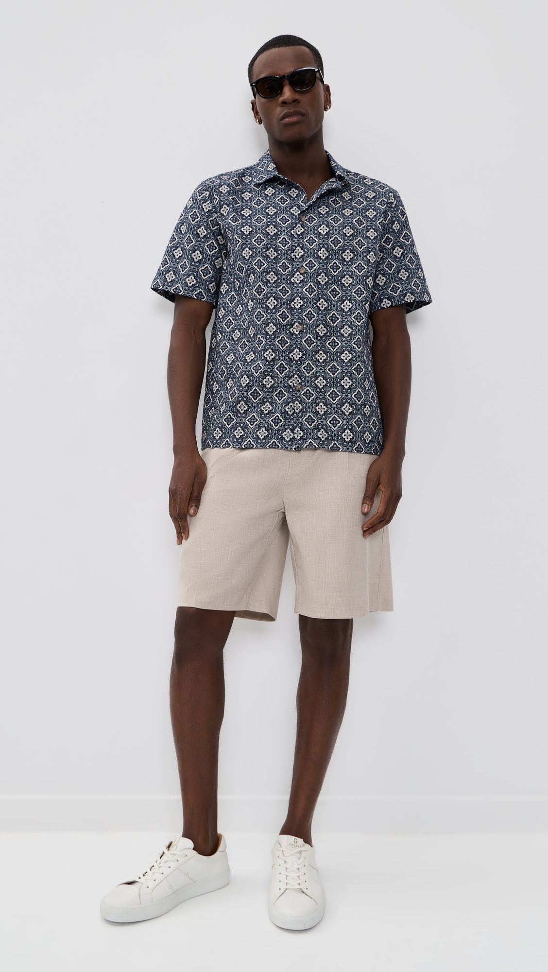 Reece Pleated Slub Shorts Light Sand