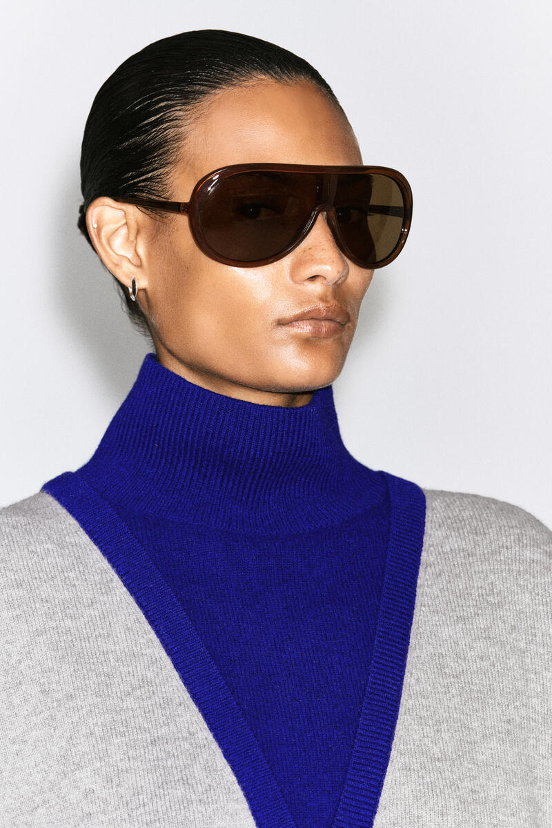 Layered Mock-Neck Merino Wool Sweater