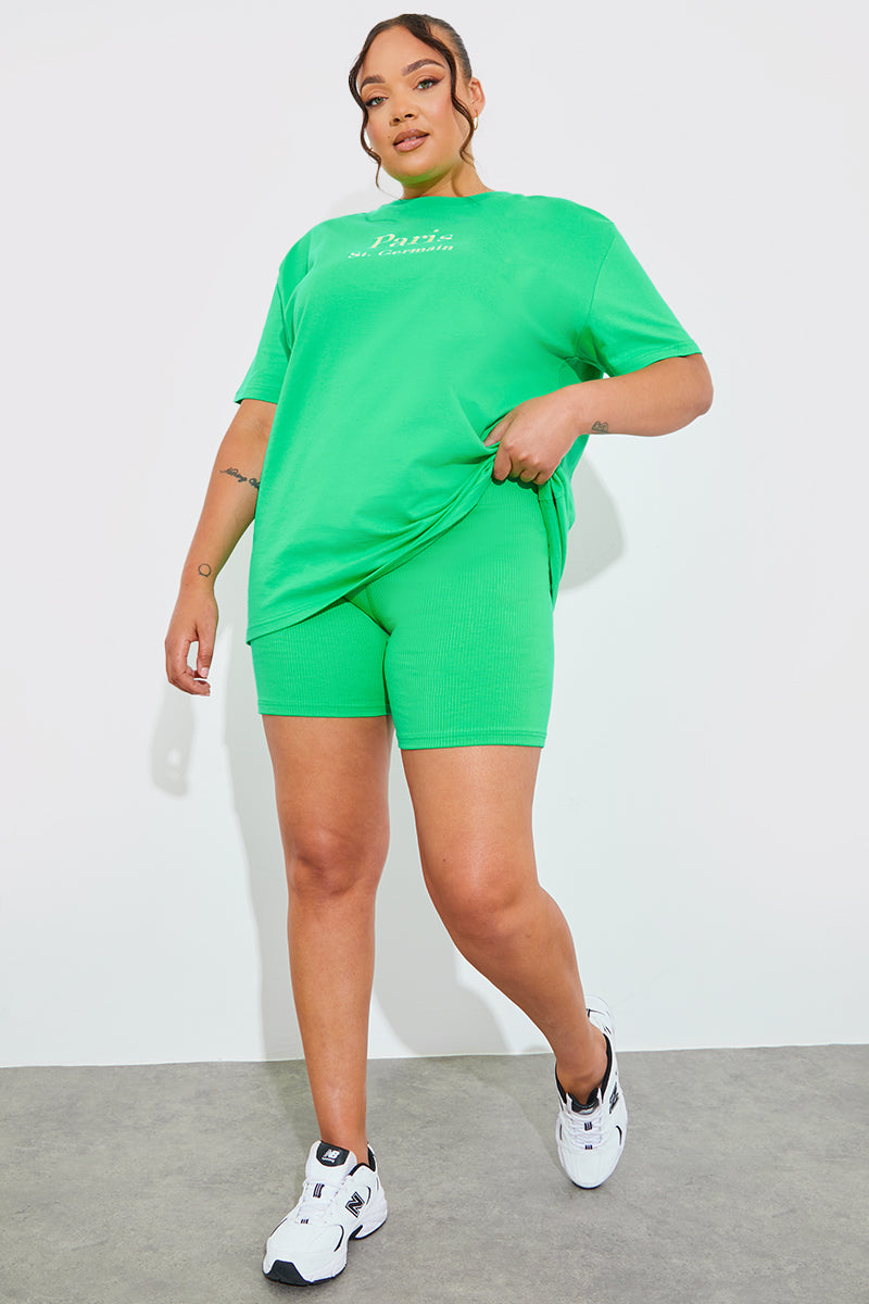 Ribbed High Waisted Cycling Shorts