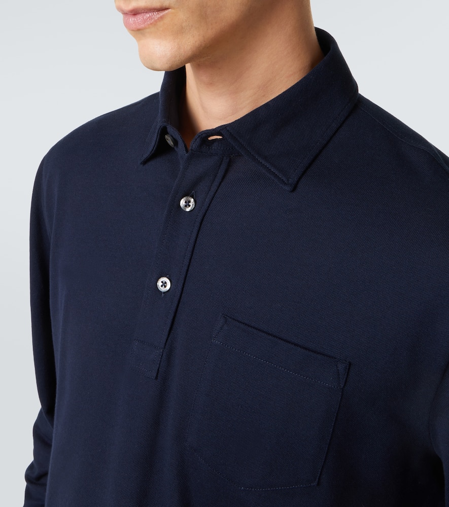 Cotton and cashmere polo shirt