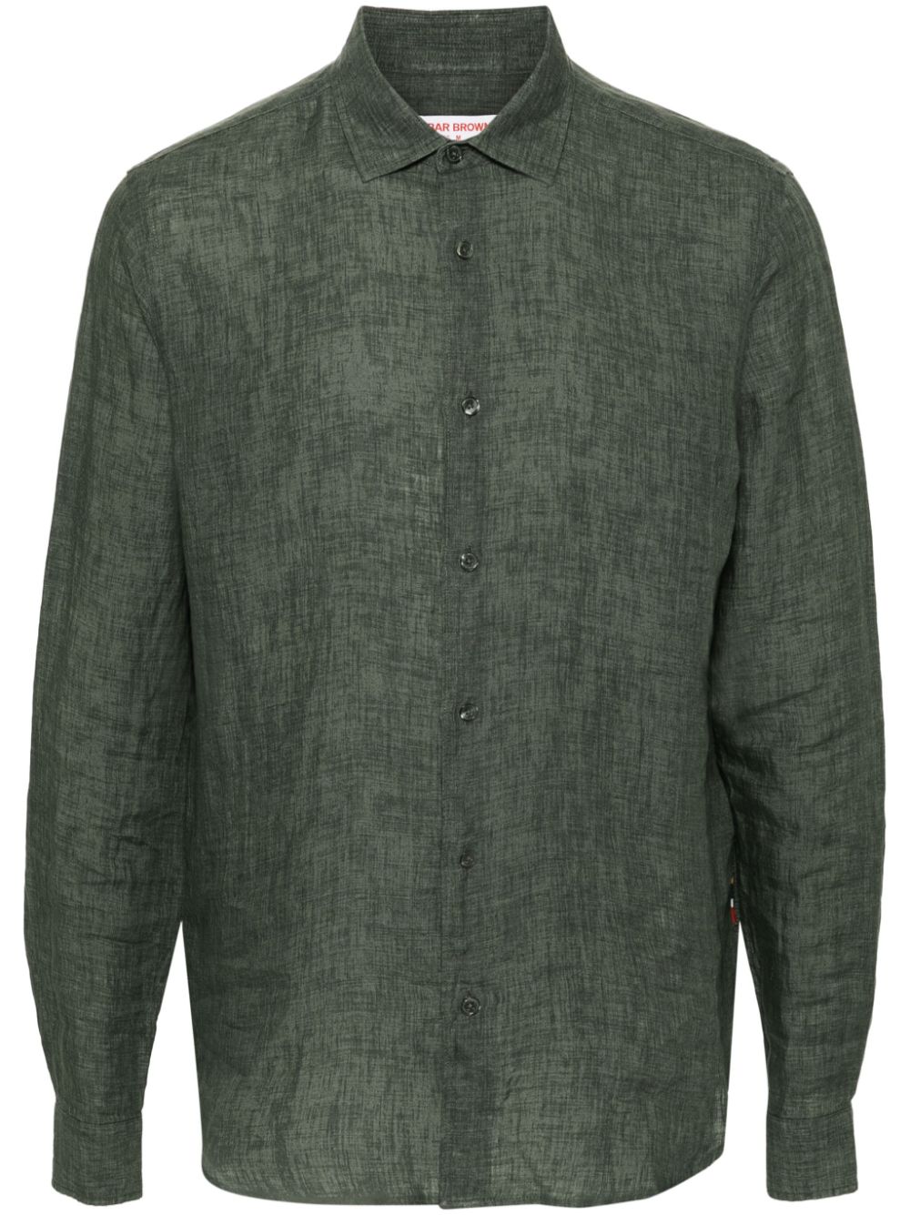 Long-sleeve linen shirt - Green