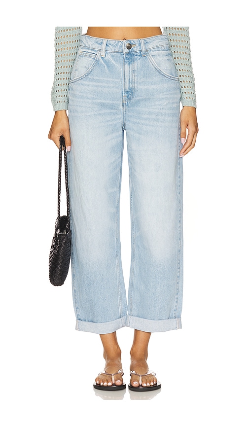 Seventy + Mochi Turn Up Bo Wide Leg in Blue.  31. Also in 24, 25, 26, 27, 28