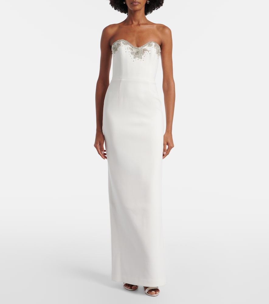 Bridal Melva embellished crêpe gown