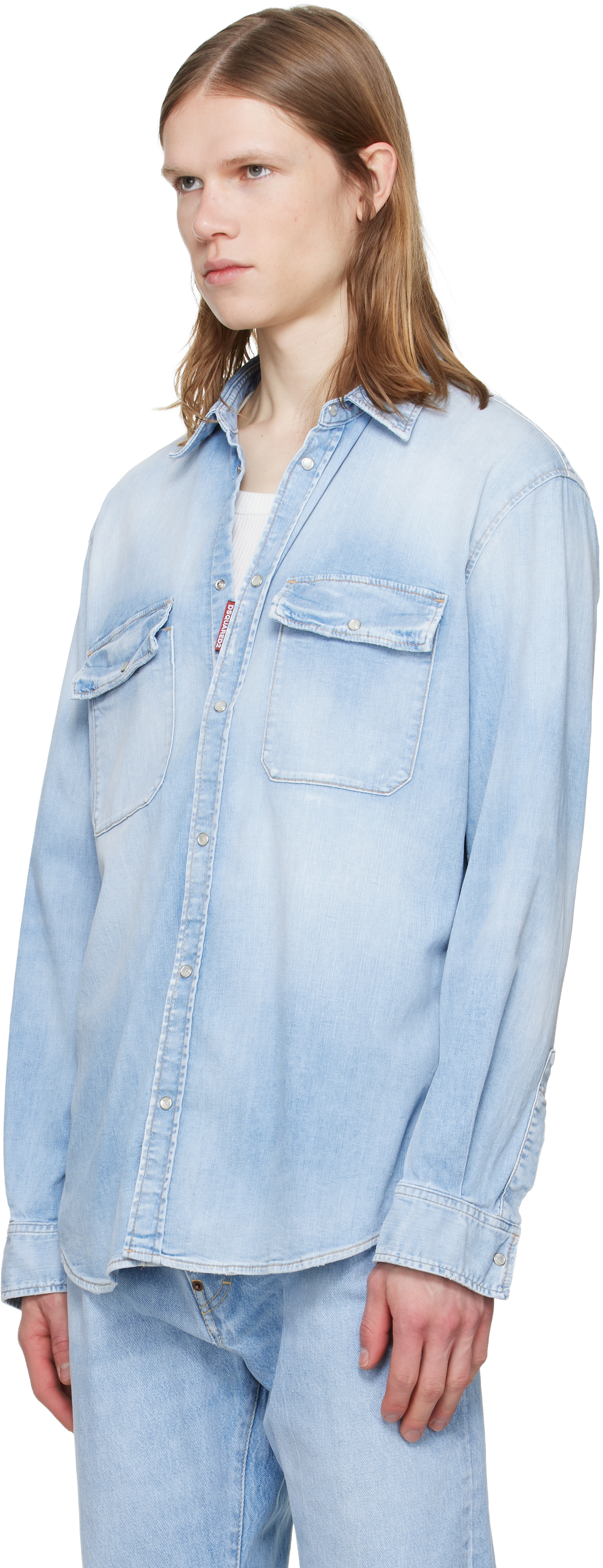 Blue Light Wash Canadian Vintage Denim Shirt