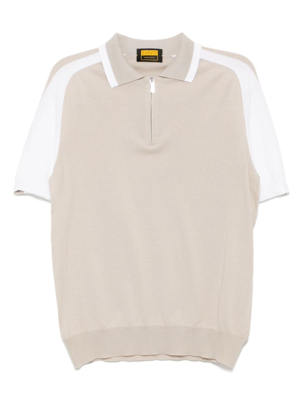 Svevo half zip cotton polo shirt - Neutrals