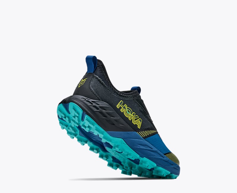 HOKA Speedgoat 7 Shoes in Black/Night Glow Blue
