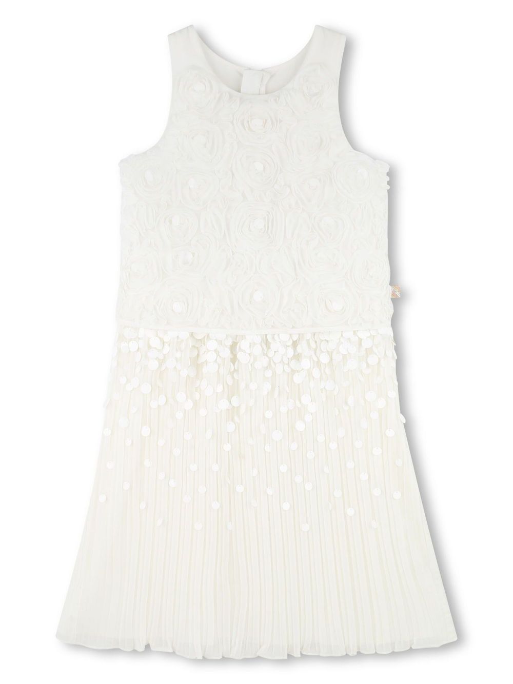 Floral-appliqué dress - White