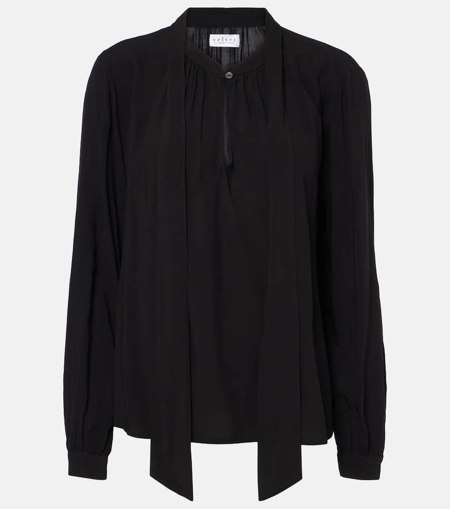Gabrielle draped rayon challis blouse
